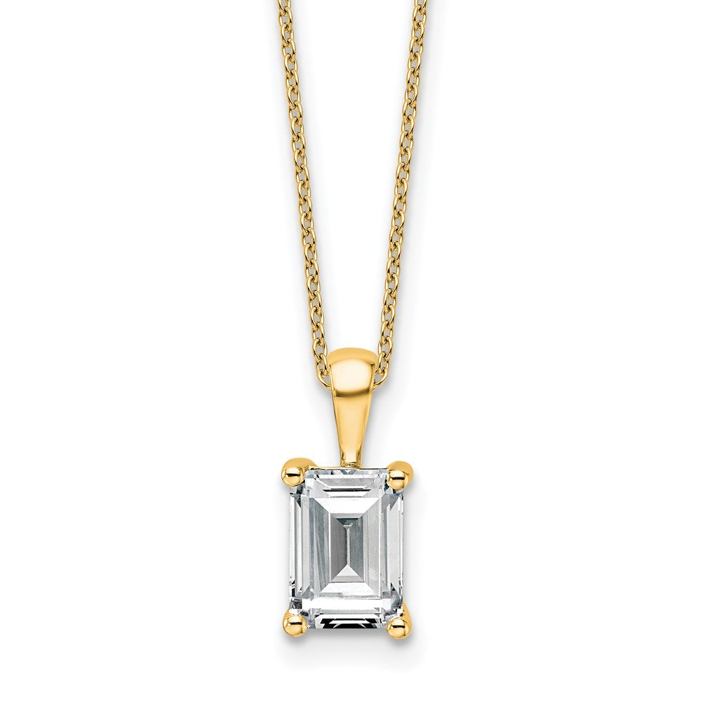 14k 2ct Cert Lab Grown Dia VS+ F+ Emerald Comp 18in Pendant Necklace
