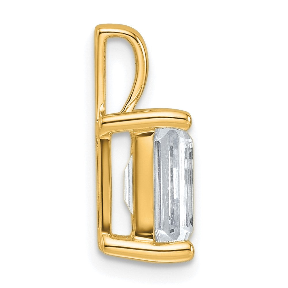 14k 2 1/2 ct Cert Lab Grown Diamond VS/SI+ G+ Emerald Comp 4 Prong Pendant