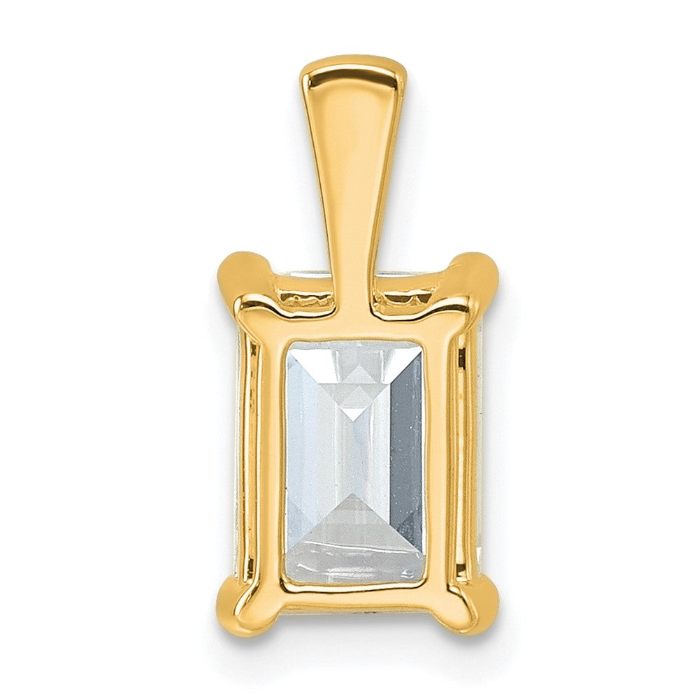 14k 2 1/2 ct Cert Lab Grown Diamond VS+ F+ Emerald Comp 4 Prong Pendant