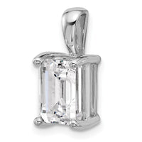 14kw 3 ct Cert Lab Grown Dia VS+ F+ Emerald Complete 4 Prong Pendant