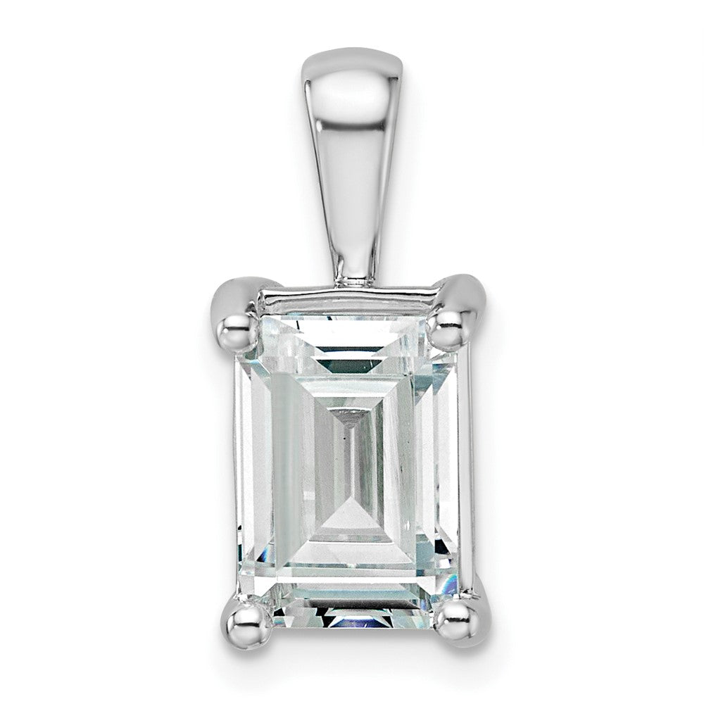 14kw 3 ct Cert Lab Grown Dia VS+ F+ Emerald Complete 4 Prong Pendant