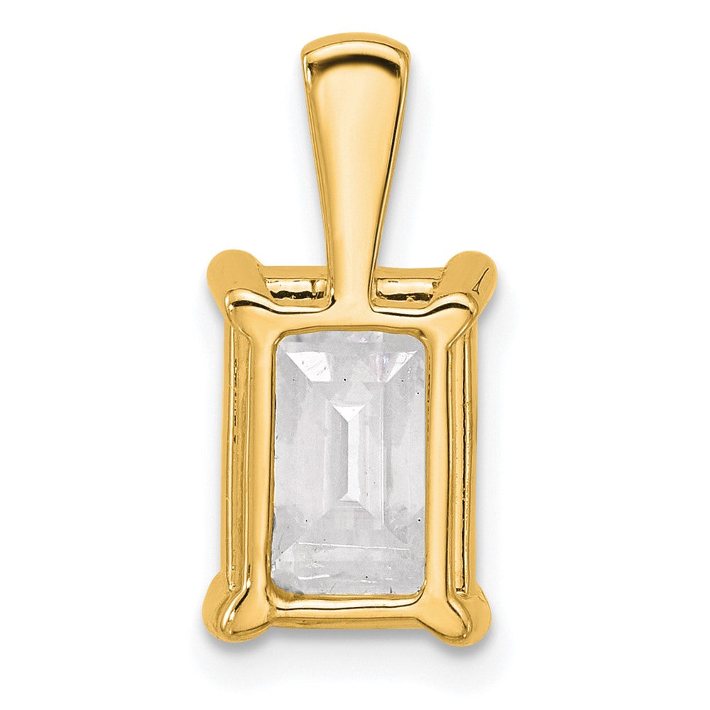 14k 3 ct Cert Lab Grown Diamond VS+ F+ Emerald Comp 4 Prong Pendant