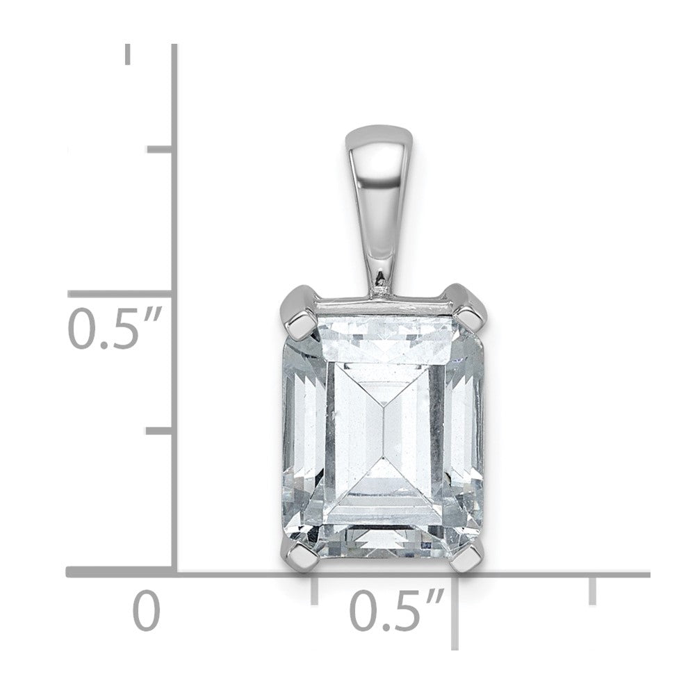 14kw 4 ct Cert Lab Grown Dia VS+ F+ Emerald Complete 4 Prong Pendant