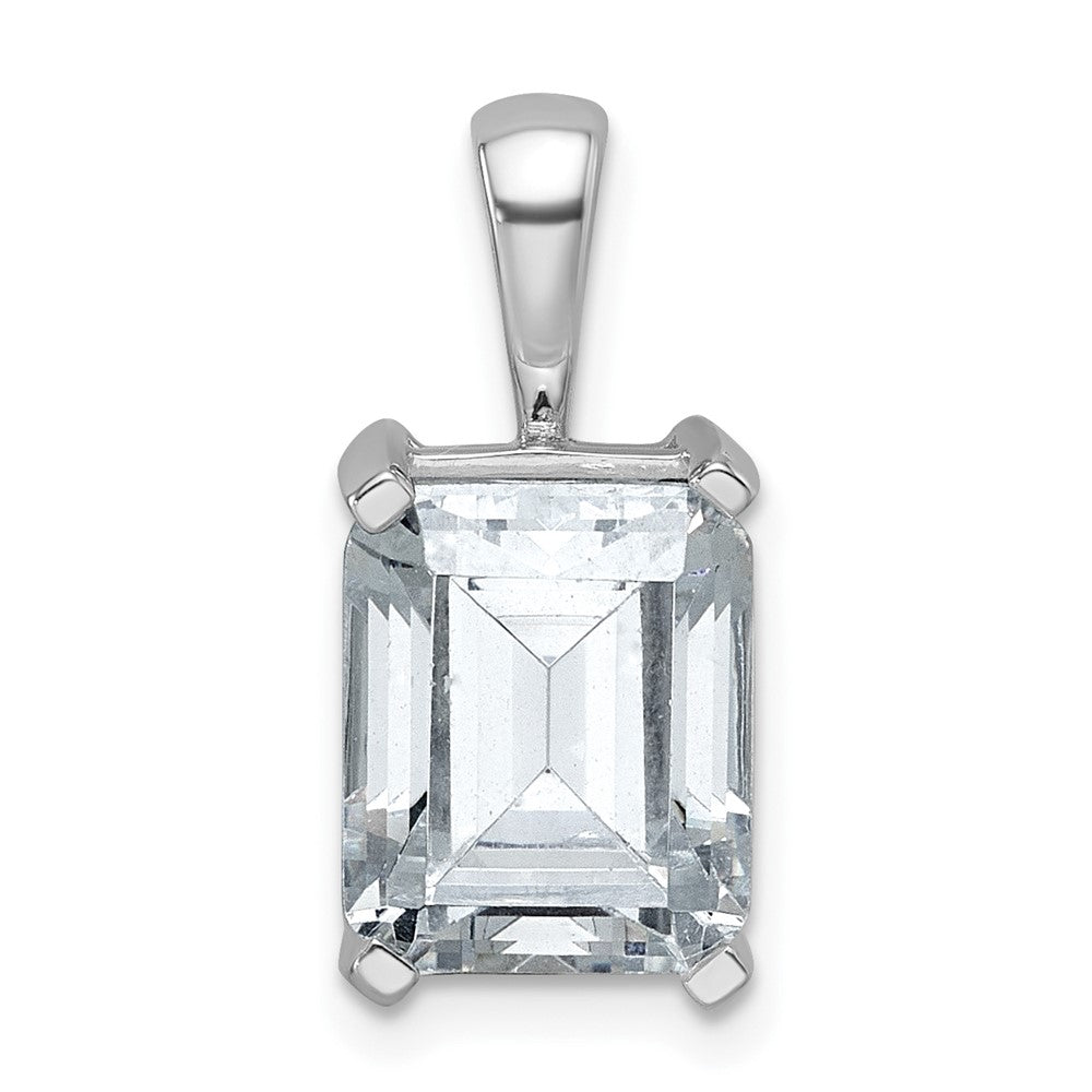 14kw 4 ct Cert Lab Grown Dia VS+ F+ Emerald Complete 4 Prong Pendant