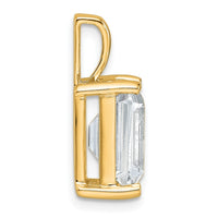 14k 4 ct Cert Lab Grown Diamond VS+ F+ Emerald Comp 4 Prong Pendant