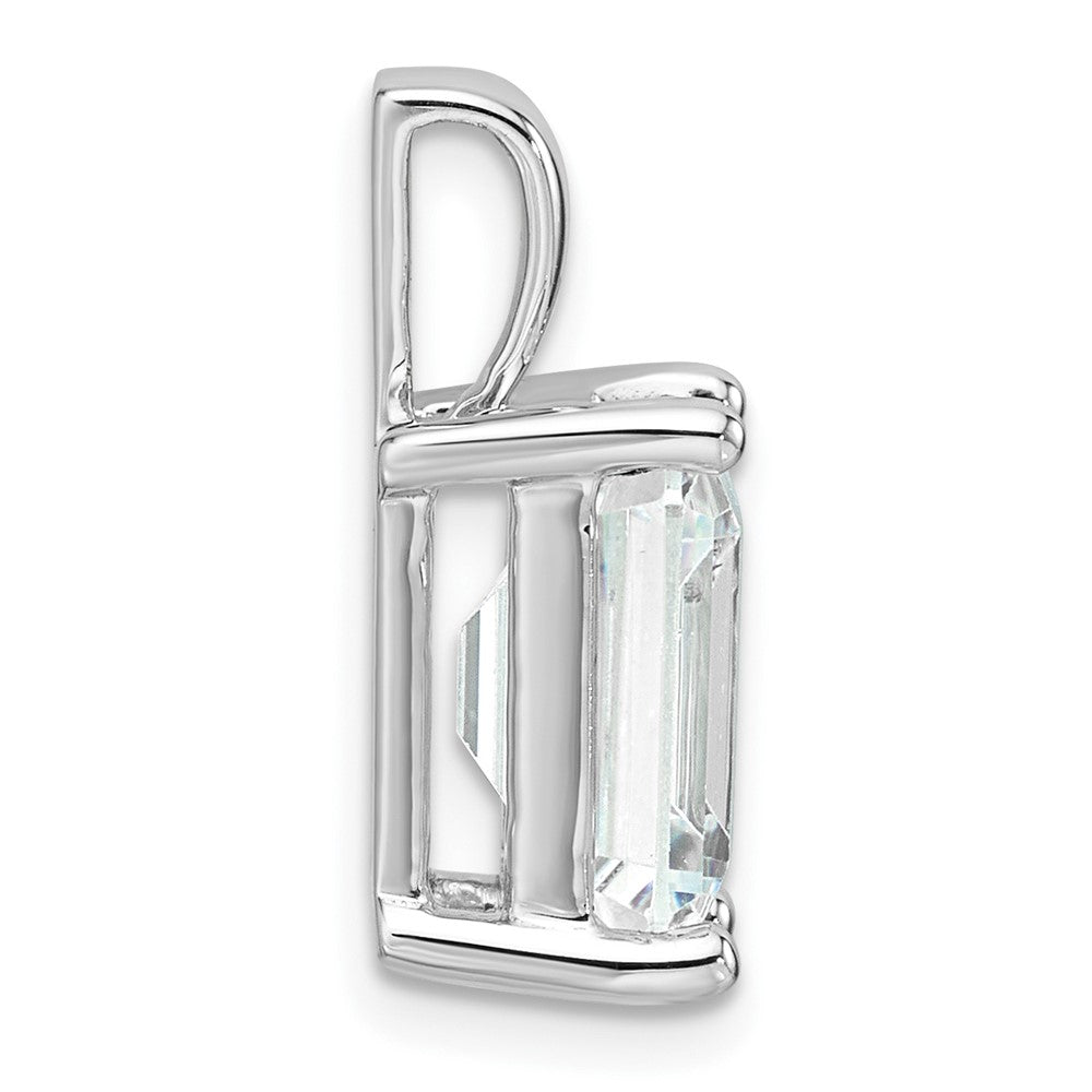 14kw 5 ct Cert Lab Grown Dia VS+ F+ Emerald Complete 4 Prong Pendant