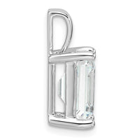 14kw 5 ct Cert Lab Grown Dia VS+ F+ Emerald Complete 4 Prong Pendant