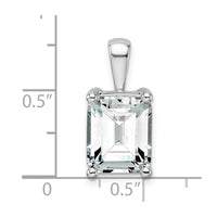 14kw 5 ct Cert Lab Grown Dia VS+ F+ Emerald Complete 4 Prong Pendant