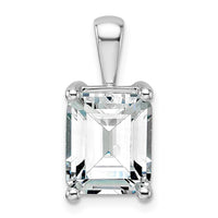 14kw 5 ct Cert Lab Grown Dia VS+ F+ Emerald Complete 4 Prong Pendant