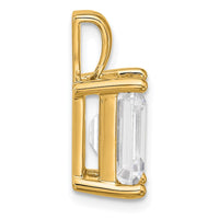 14k 5 ct Cert Lab Grown Diamond VS/SI+ G+ Emerald Comp 4 Prong Pendant