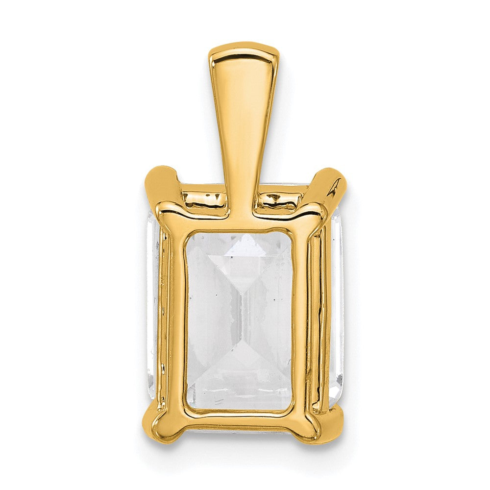 14k 5 ct Cert Lab Grown Diamond VS/SI+ G+ Emerald Comp 4 Prong Pendant