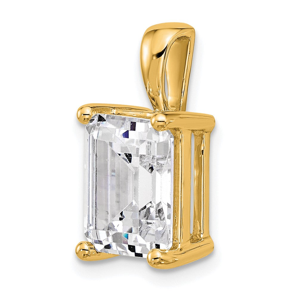 14k 5 ct Lab Grown Diamond VS/SI+ G+ Emerald Complete 4 Prong Pendant