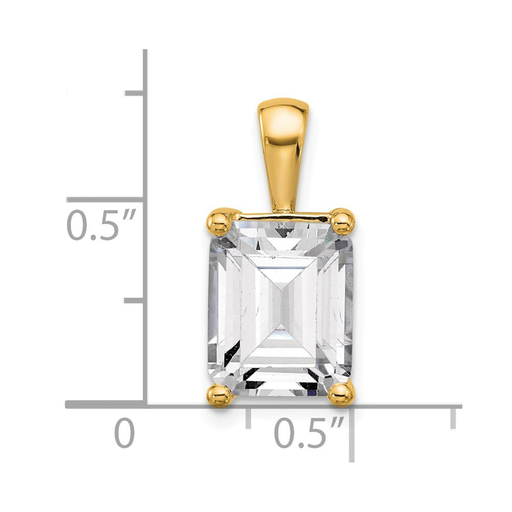 14k 5 ct Lab Grown Diamond VS/SI+ G+ Emerald Complete 4 Prong Pendant