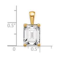 14k 5 ct Lab Grown Diamond VS/SI+ G+ Emerald Complete 4 Prong Pendant