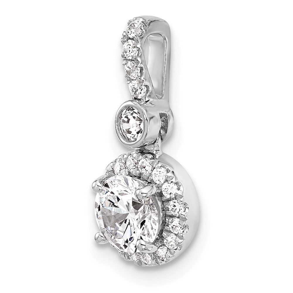 14kw 1ct Lab Grown Diamond VS+ F+ Round Comp Halo Pendant
