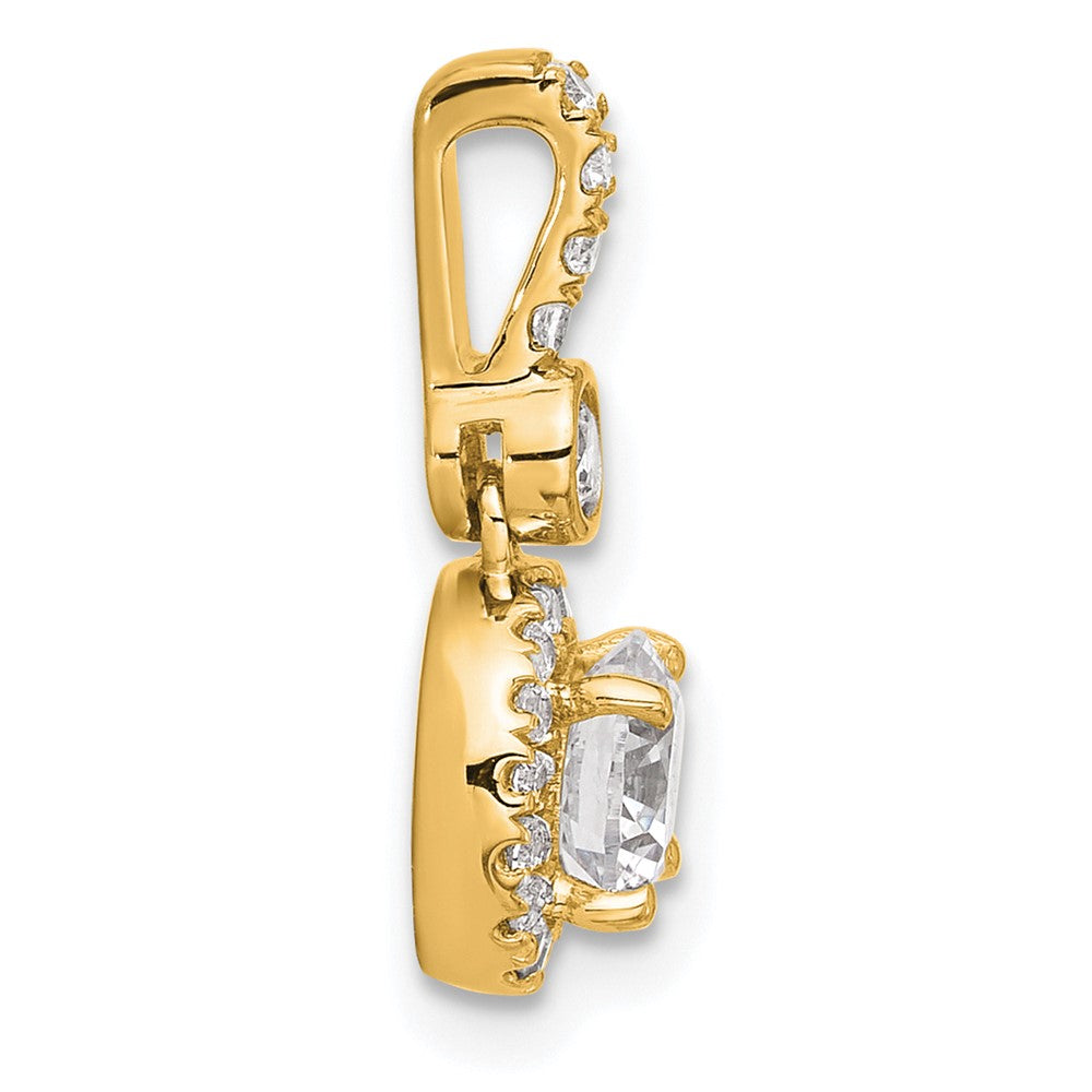 14k 1ct Cert Lab Grown Diamond VS/SI+ G+ Round Comp Halo Pendant