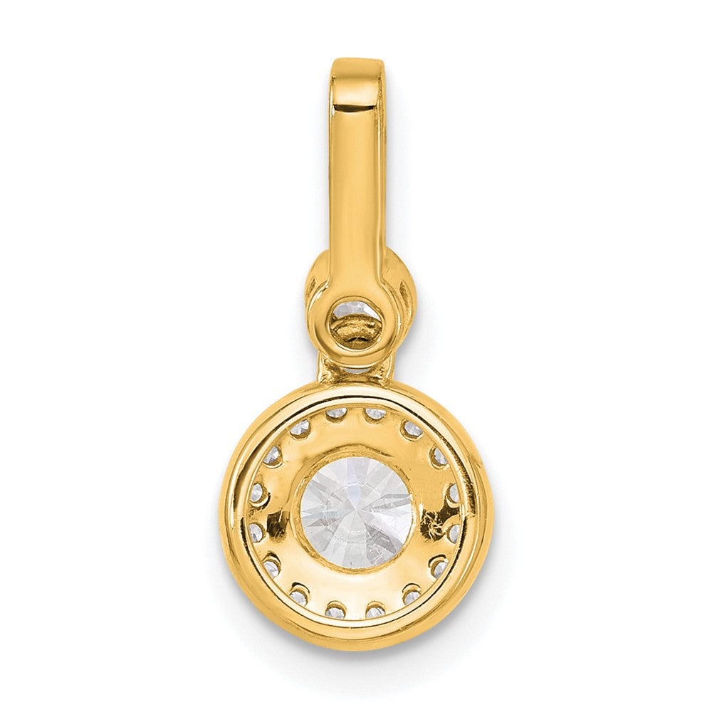 14k 1ct Cert Lab Grown Diamond VS/SI+ G+ Round Comp Halo Pendant