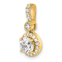 14k 1ct Cert Lab Grown Diamond VS/SI+ G+ Round Comp Halo Pendant