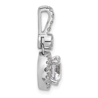 14kw 2ct Cert Lab Grown Diamond VS+ F+ Round Comp Halo Pendant