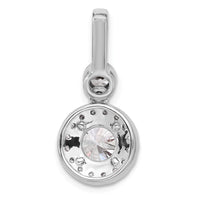 14kw 2ct Cert Lab Grown Diamond VS+ F+ Round Comp Halo Pendant