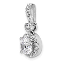 14kw 2ct Cert Lab Grown Diamond VS+ F+ Round Comp Halo Pendant