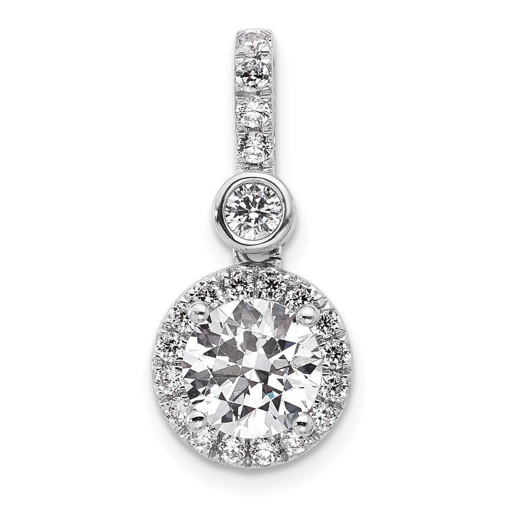 14kw 2ct Lab Grown Diamond VS+ F+ Round Comp Halo Pendant