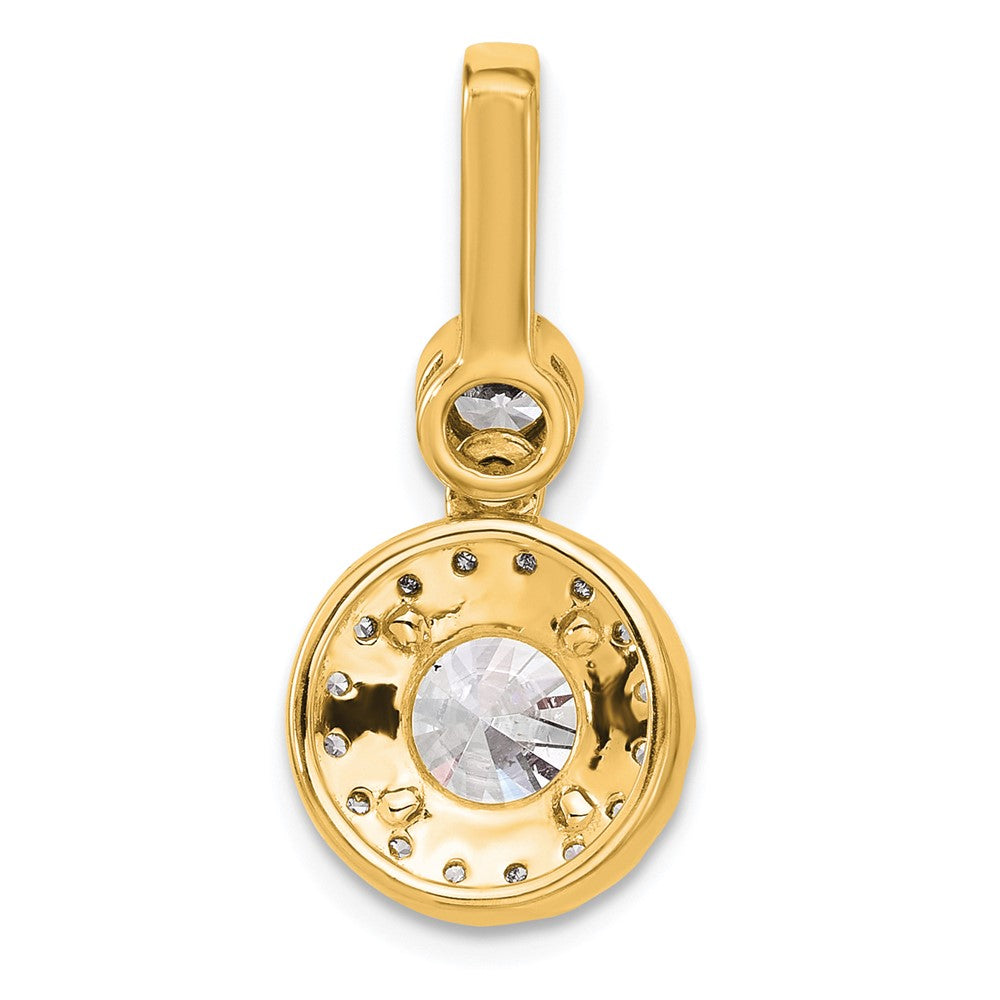 14k 2ct Lab Grown Diamond VS+ F+ Round Comp Halo Pendant