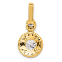 14k 2ct Lab Grown Diamond VS+ F+ Round Comp Halo Pendant