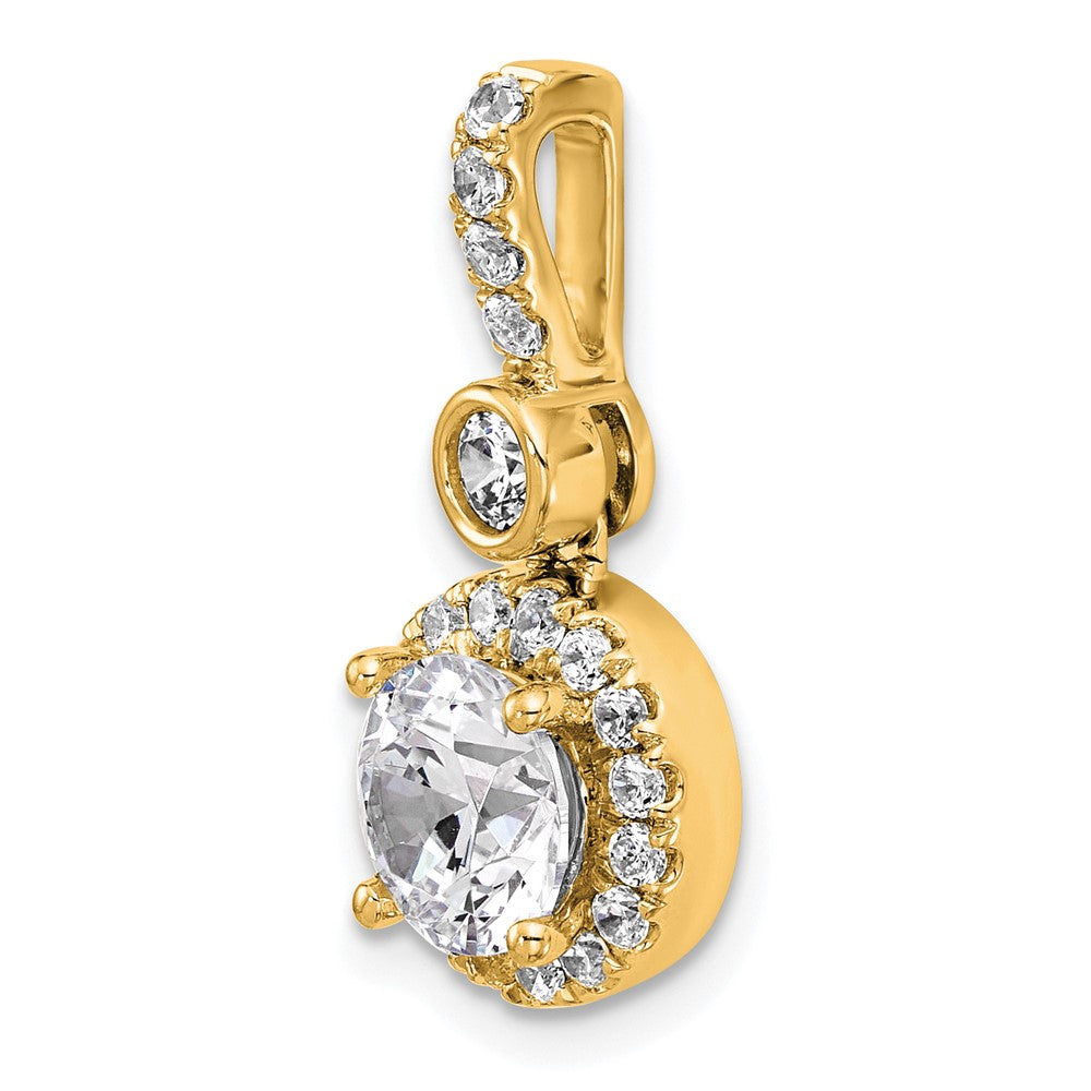 14k 2ct Lab Grown Diamond VS+ F+ Round Comp Halo Pendant