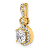 14k 2ct Lab Grown Diamond VS+ F+ Round Comp Halo Pendant