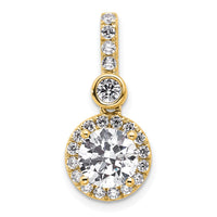 14k 2ct Cert Lab Grown Diamond VS+ F+ Round Comp Halo Pendant