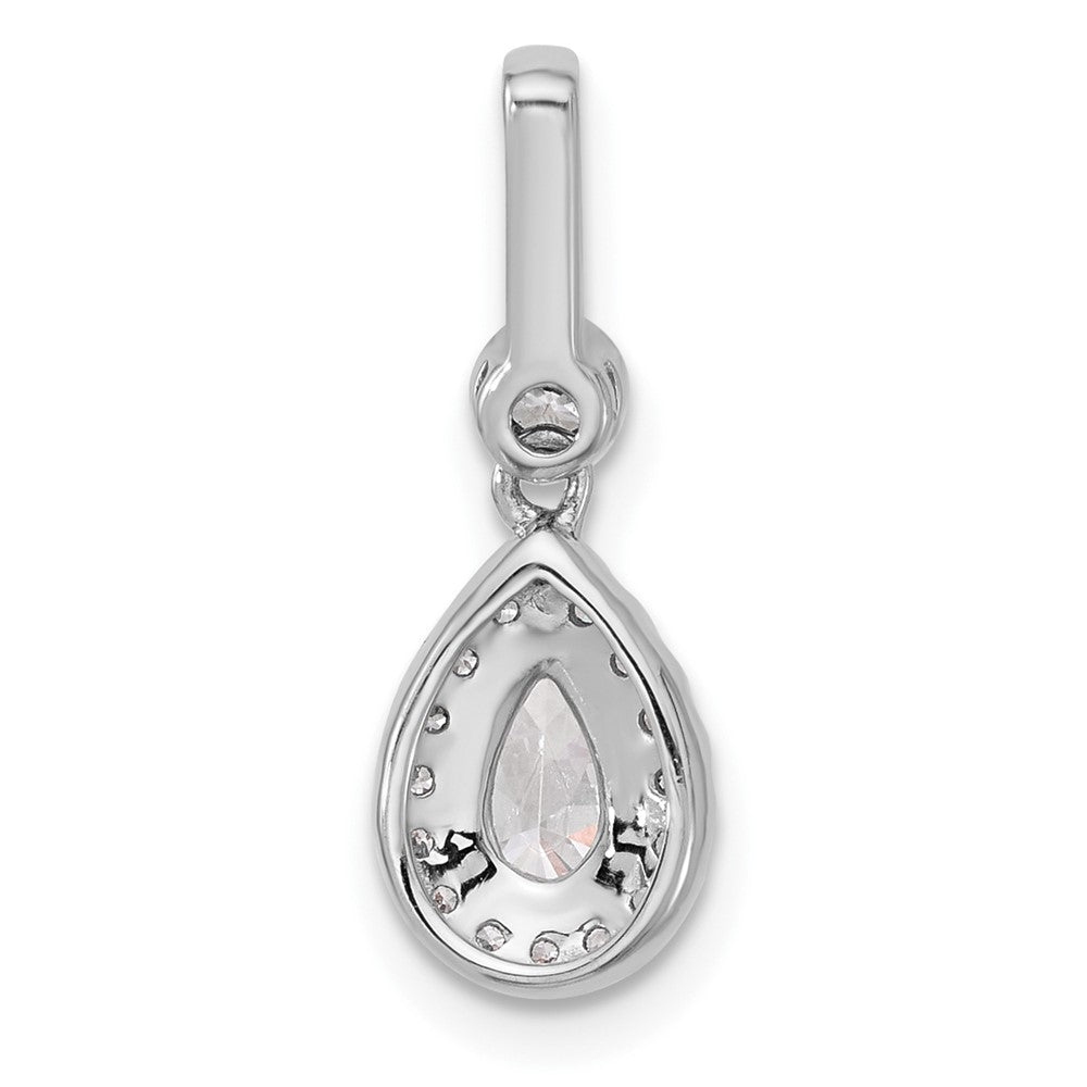 14kw 1ct Certified Lab Grown Diamond VS/SI+ G+ Pear Halo Comp Pendant