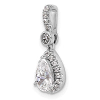 14kw Certified 1ct Lab Grown Diamond VS+ F+ Pear Halo Comp Pendant