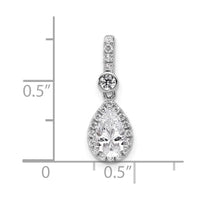 14kw Certified 1ct Lab Grown Diamond VS+ F+ Pear Halo Comp Pendant