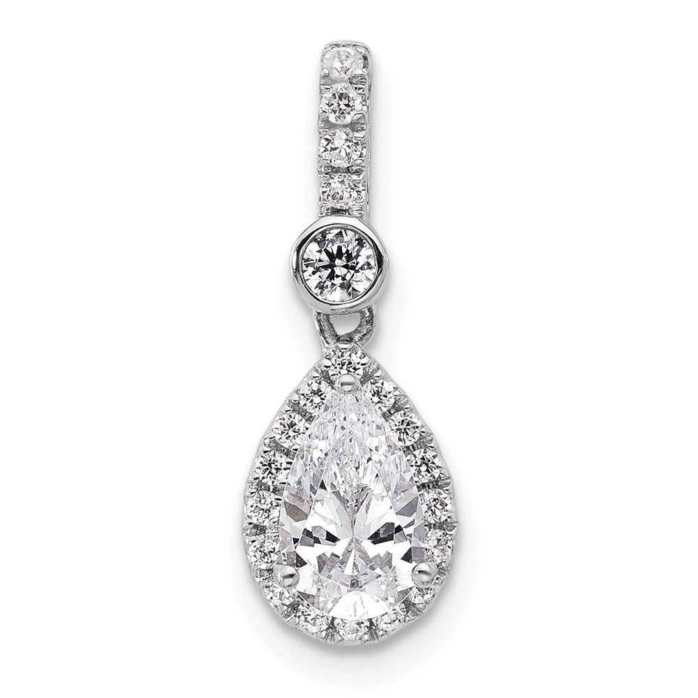 14kw Holds 3/4ct. Pear Center Halo Pendant Mounting