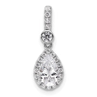 14kw Certified 1ct Lab Grown Diamond VS+ F+ Pear Halo Comp Pendant