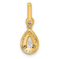 14k 1ct Cert Lab Grown Diamond VS+ F+ Pear Comp Halo Pendant