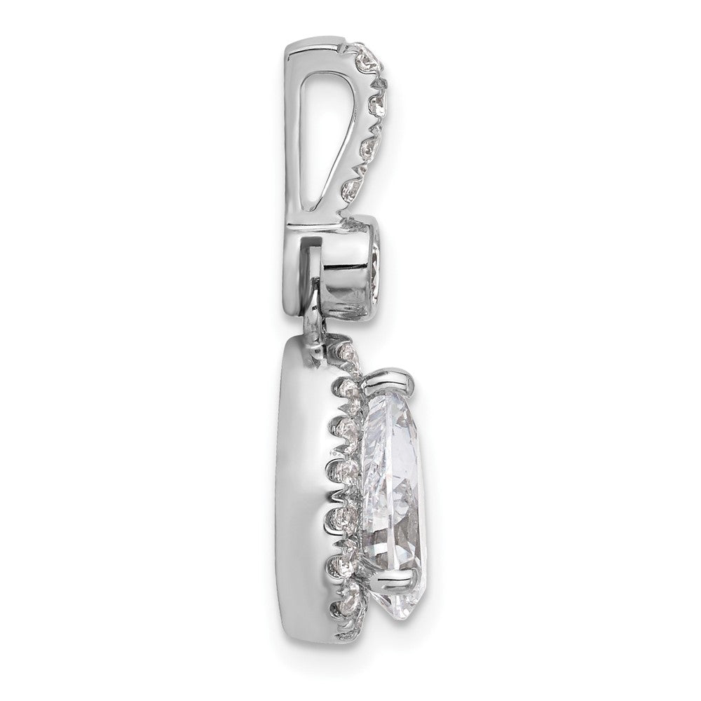 14kw Holds 1 1/2ct Pear Center Halo Pendant Mounting