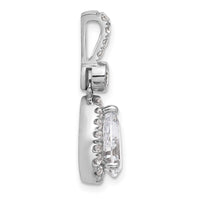14kw Holds 1 1/2ct Pear Center Halo Pendant Mounting