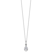 14kw 2ct Lab Grown Dia VS/SI+ G+ Pear Comp 18in Halo Pendant Necklace