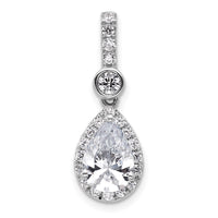 14kw Holds 1 1/2ct Pear Center Halo Pendant Mounting
