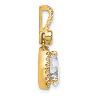 14k 2ct Certified Lab Grown Diamond VS/SI+ G+ Pear Comp Halo Pendant