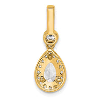 14k 2ct Lab Grown Diamond VS+ F+ Pear Comp Halo Pendant