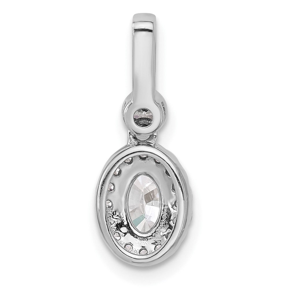 14k White Gold 1ct Cert Lab Grown Dia VS/SI+ G+ Oval Comp Halo Pendant