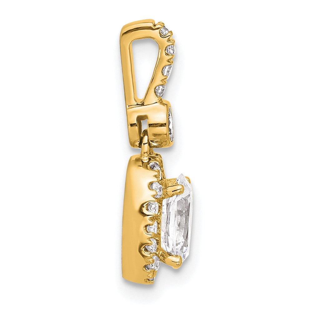 14k 1ct Lab Grown Diamond VS+ F+ Oval Complete Halo Pendant