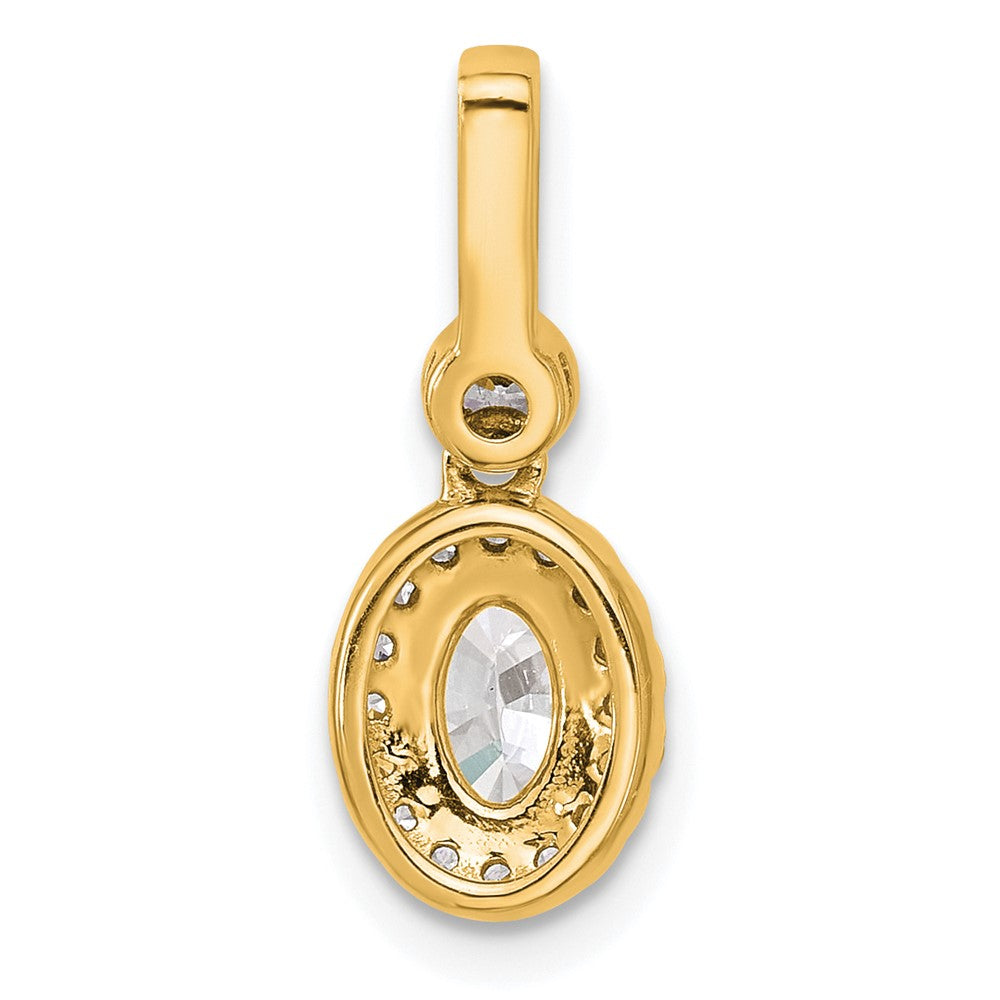 14k 1ct Lab Grown Diamond VS/SI+ G+ Oval Complete Halo Pendant
