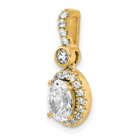 14k 1ct Lab Grown Diamond VS/SI+ G+ Oval Complete Halo Pendant