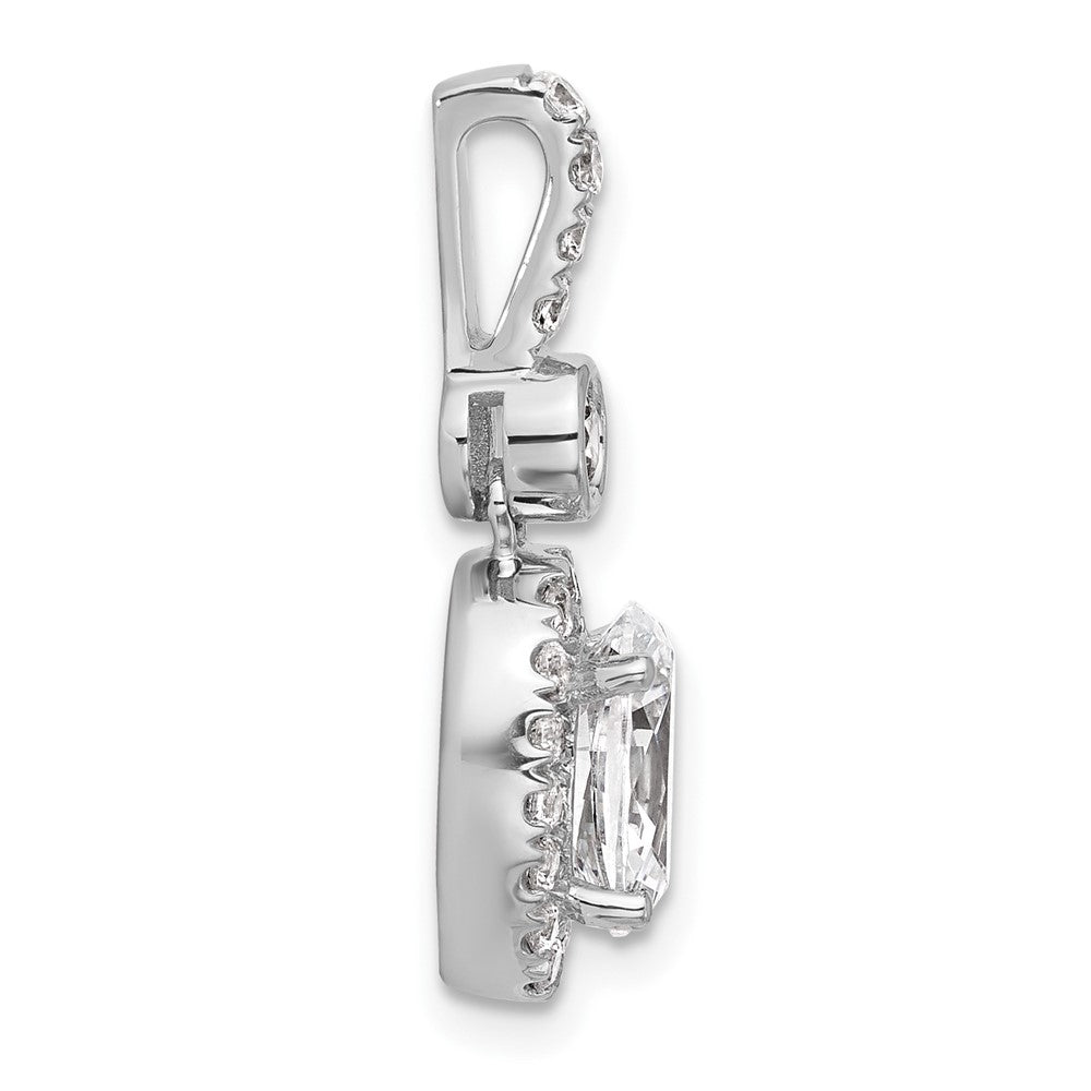 14k White Gold 2ct Cert Lab Grown Diamond VS+ F+ Oval Comp Halo Pendant