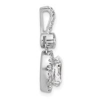 14k White Gold 2ct Cert Lab Grown Diamond VS+ F+ Oval Comp Halo Pendant