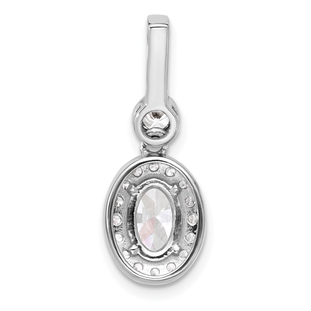 14kw 2ct Lab Grown Diamond VS/SI+ G+ Oval Comp Halo Pendant